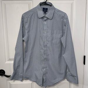 Checkered blue and white dress shirt